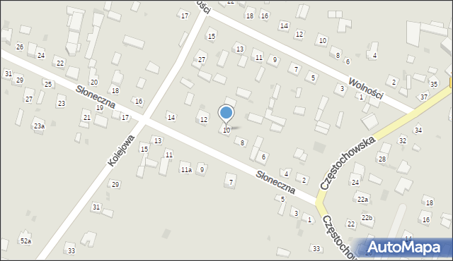 Piekoszów, Słoneczna, 10, mapa Piekoszów