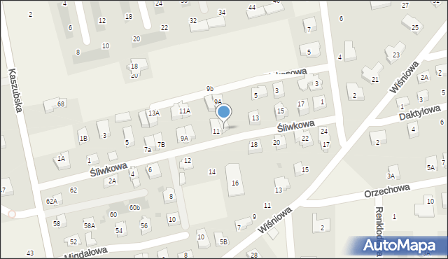 Pierwoszyno, Śliwkowa, 11A, mapa Pierwoszyno
