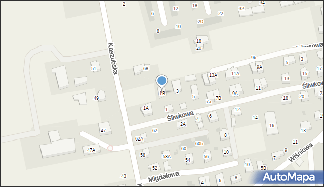 Pierwoszyno, Śliwkowa, 1B, mapa Pierwoszyno