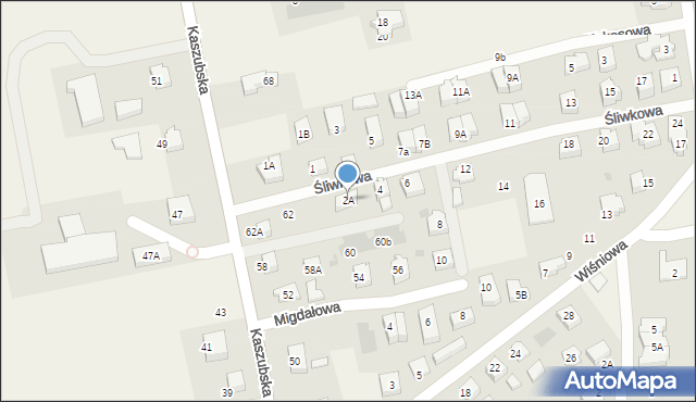 Pierwoszyno, Śliwkowa, 2A, mapa Pierwoszyno