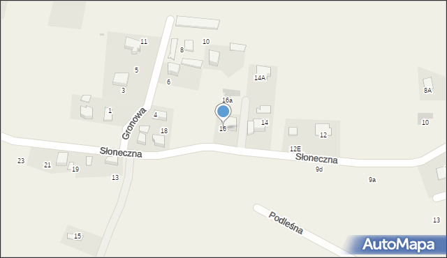 Piła Kościelecka, Słoneczna, 16, mapa Piła Kościelecka