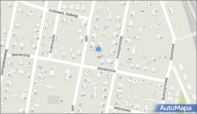 Pilawa, Słoneczna, 16a, mapa Pilawa