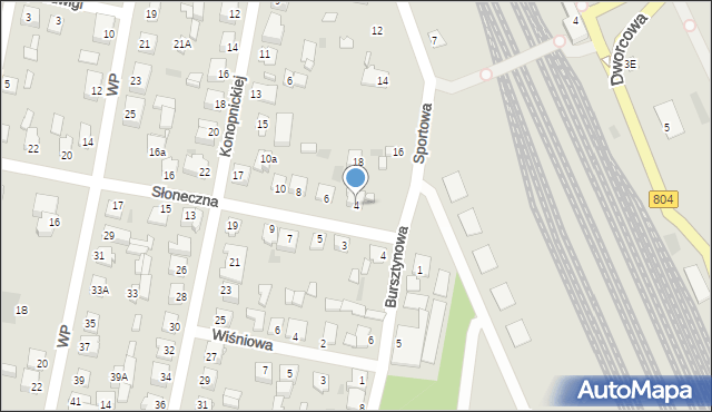 Pilawa, Słoneczna, 4, mapa Pilawa