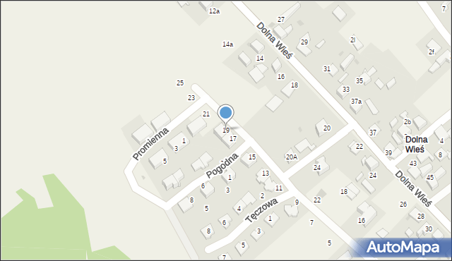 Pilchowice, Słoneczna, 19, mapa Pilchowice