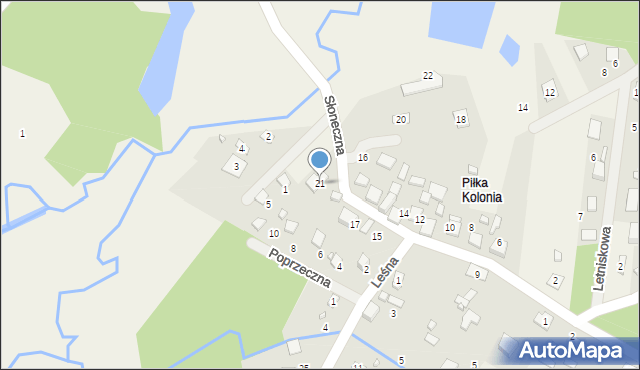 Piłka Kolonia, Słoneczna, 21, mapa Piłka Kolonia