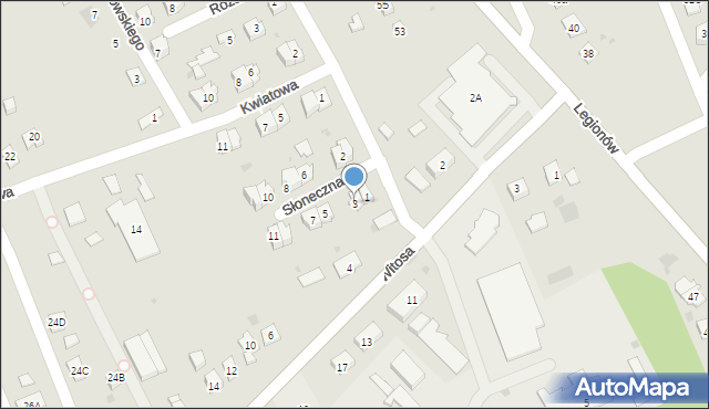 Pilzno, Słoneczna, 3, mapa Pilzno