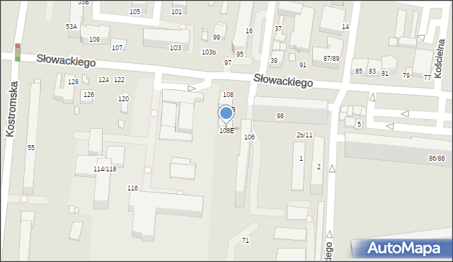 Piotrków Trybunalski, Słowackiego Juliusza, 108E, mapa Piotrków Trybunalski
