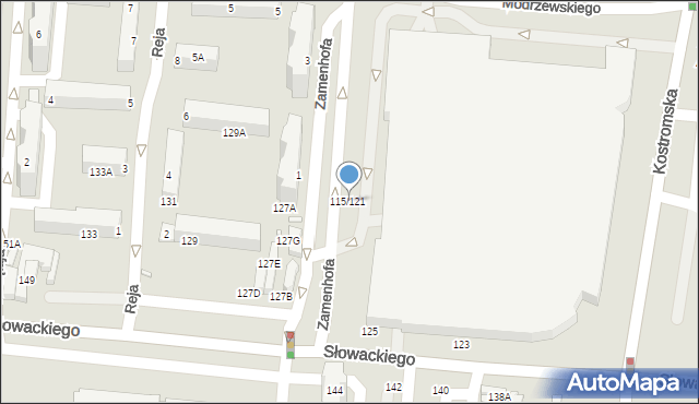 Piotrków Trybunalski, Słowackiego Juliusza, 115/121, mapa Piotrków Trybunalski