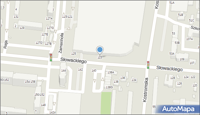 Piotrków Trybunalski, Słowackiego Juliusza, 123, mapa Piotrków Trybunalski