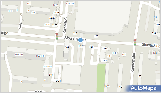 Piotrków Trybunalski, Słowackiego Juliusza, 142, mapa Piotrków Trybunalski