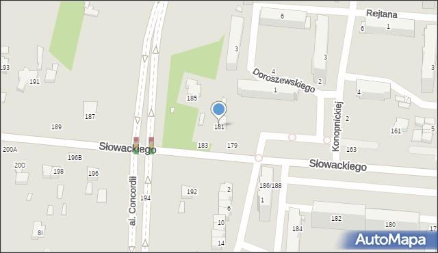 Piotrków Trybunalski, Słowackiego Juliusza, 181, mapa Piotrków Trybunalski