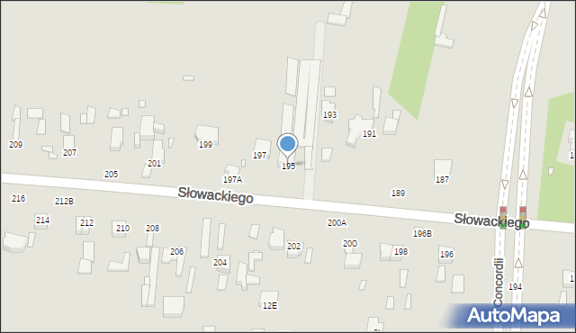 Piotrków Trybunalski, Słowackiego Juliusza, 195, mapa Piotrków Trybunalski