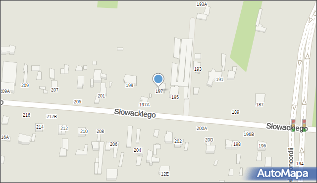 Piotrków Trybunalski, Słowackiego Juliusza, 197, mapa Piotrków Trybunalski