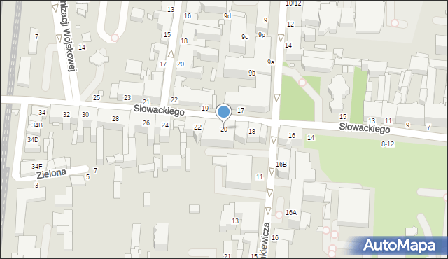 Piotrków Trybunalski, Słowackiego Juliusza, 20, mapa Piotrków Trybunalski