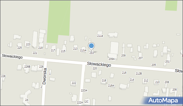 Piotrków Trybunalski, Słowackiego Juliusza, 211, mapa Piotrków Trybunalski