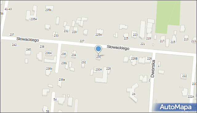 Piotrków Trybunalski, Słowackiego Juliusza, 230, mapa Piotrków Trybunalski