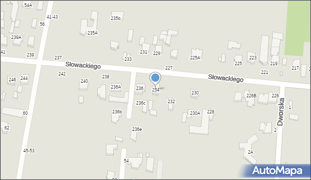 Piotrków Trybunalski, Słowackiego Juliusza, 234, mapa Piotrków Trybunalski