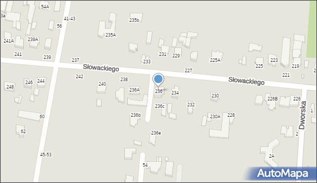 Piotrków Trybunalski, Słowackiego Juliusza, 236, mapa Piotrków Trybunalski