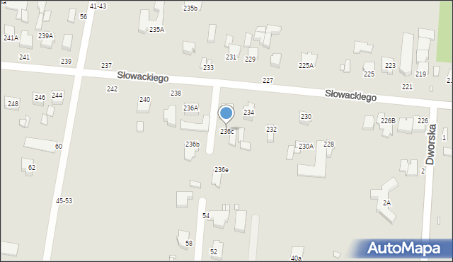 Piotrków Trybunalski, Słowackiego Juliusza, 236c, mapa Piotrków Trybunalski