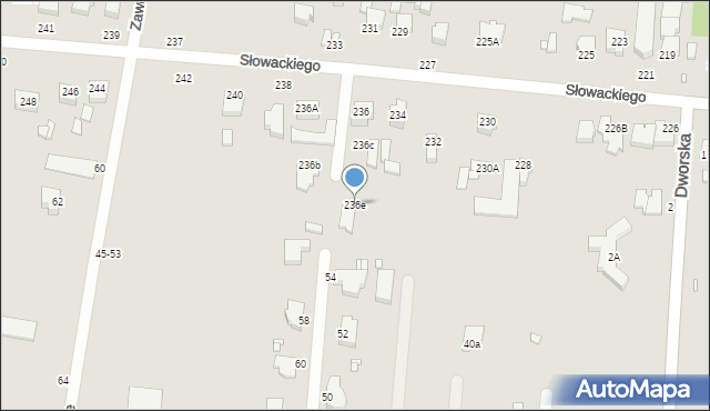 Piotrków Trybunalski, Słowackiego Juliusza, 236e, mapa Piotrków Trybunalski