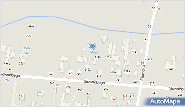 Piotrków Trybunalski, Słowackiego Juliusza, 245b, mapa Piotrków Trybunalski
