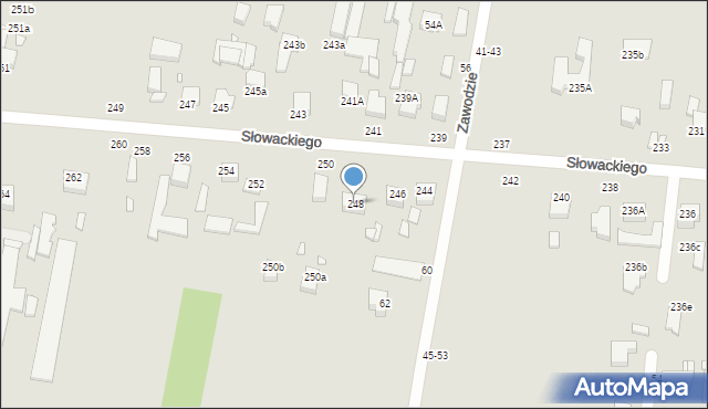 Piotrków Trybunalski, Słowackiego Juliusza, 248, mapa Piotrków Trybunalski