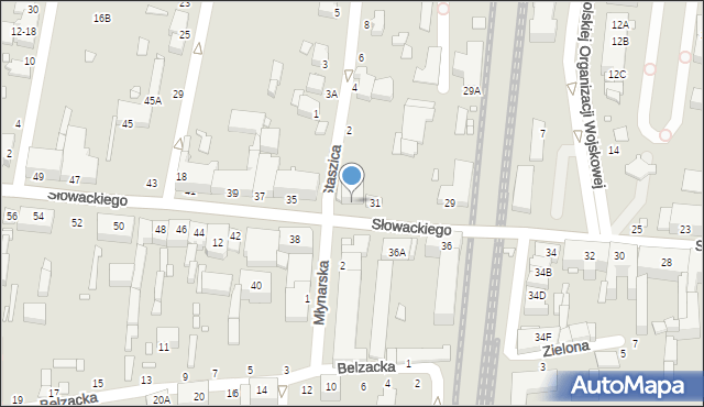 Piotrków Trybunalski, Słowackiego Juliusza, 31/33, mapa Piotrków Trybunalski