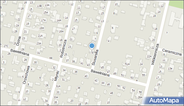 Piotrków Trybunalski, Ślusarska, 3, mapa Piotrków Trybunalski