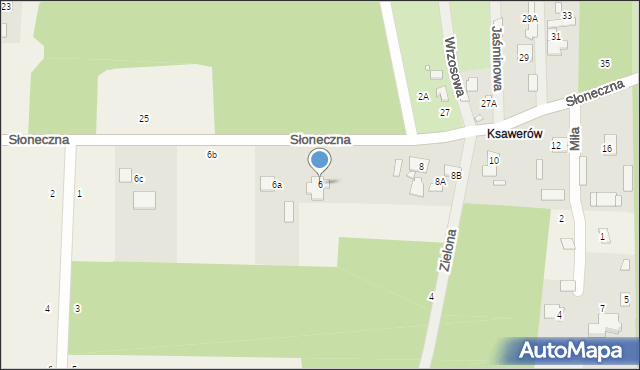 Piskórka, Słoneczna, 6, mapa Piskórka