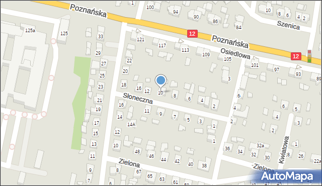 Pleszew, Słoneczna, 10, mapa Pleszew