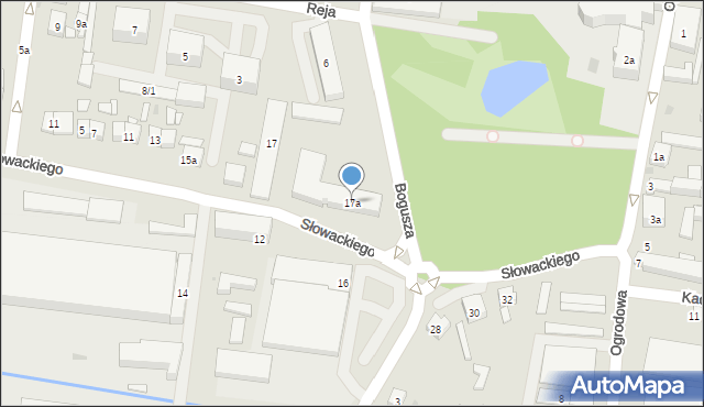 Pleszew, Słowackiego Juliusza, 17a, mapa Pleszew
