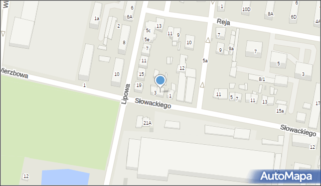 Pleszew, Słowackiego Juliusza, 3a, mapa Pleszew