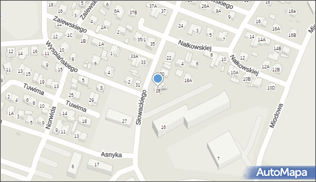 Płock, Słowackiego Juliusza, 18, mapa Płock