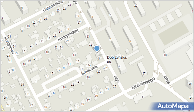 Płock, Słowackiego Juliusza, 7, mapa Płock