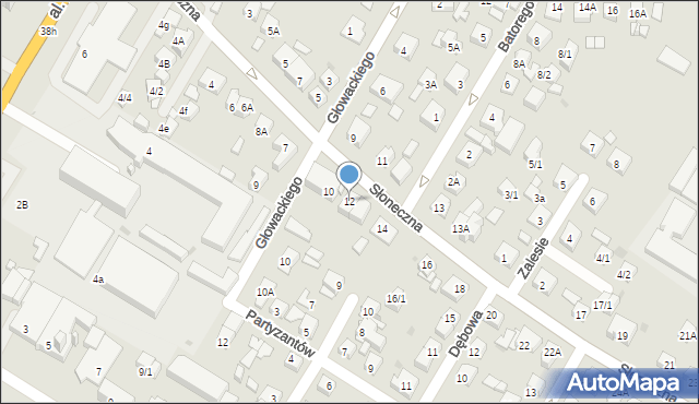 Płock, Słoneczna, 12, mapa Płock