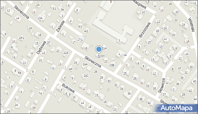 Płock, Słoneczna, 21, mapa Płock