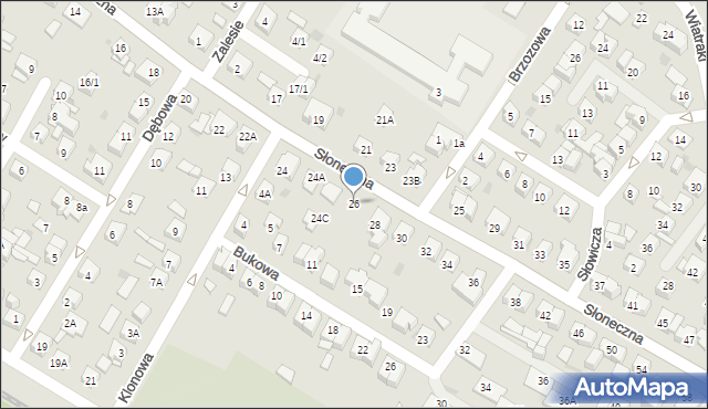 Płock, Słoneczna, 26, mapa Płock