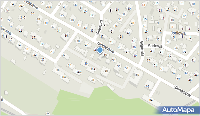 Płock, Słoneczna, 50A, mapa Płock