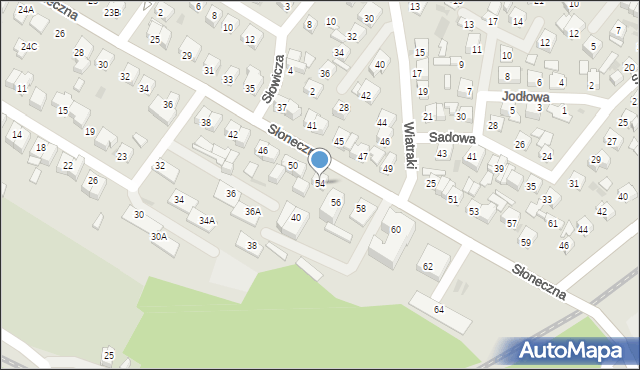 Płock, Słoneczna, 54, mapa Płock