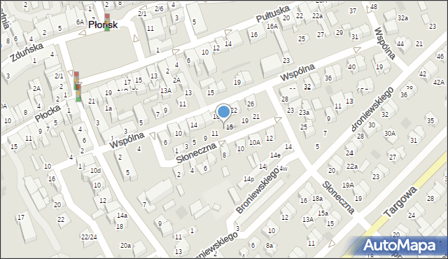 Płońsk, Słoneczna, 13, mapa Płońsk