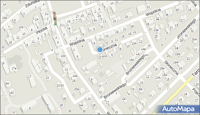 Płońsk, Słoneczna, 2, mapa Płońsk