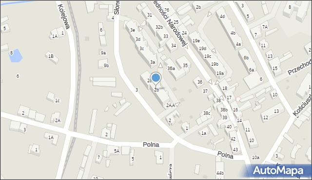 Płoty, Słoneczna, 2b, mapa Płoty