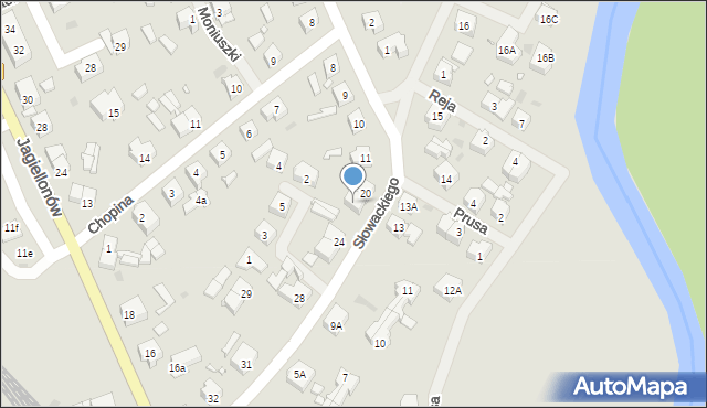 Płoty, Słowackiego Juliusza, 23, mapa Płoty
