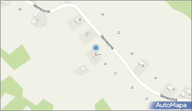 Podchybie, Słoneczna, 21, mapa Podchybie