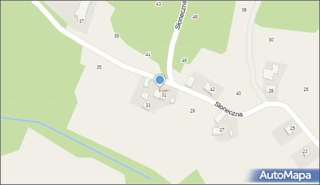 Podchybie, Słoneczna, 31a, mapa Podchybie