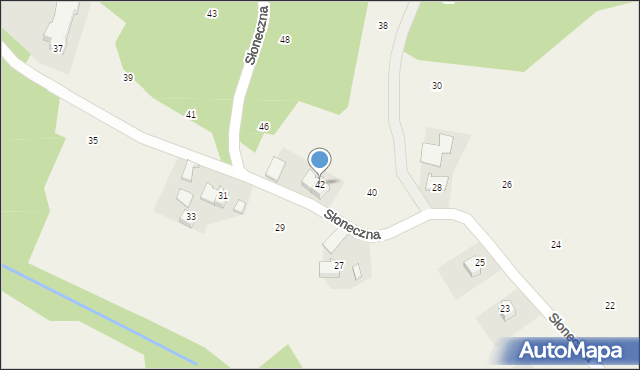 Podchybie, Słoneczna, 42, mapa Podchybie