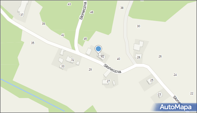 Podchybie, Słoneczna, 44, mapa Podchybie