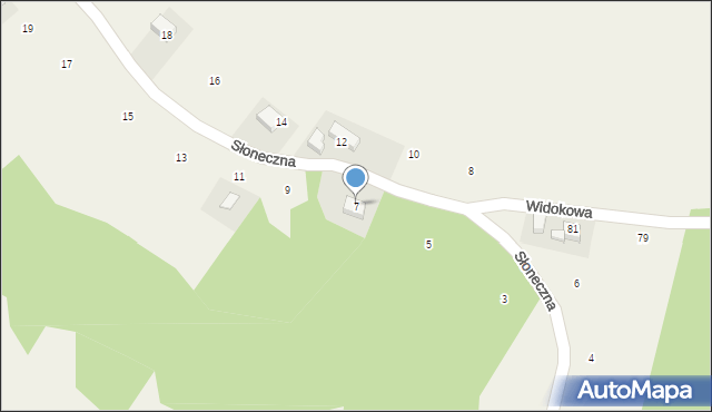 Podchybie, Słoneczna, 7, mapa Podchybie