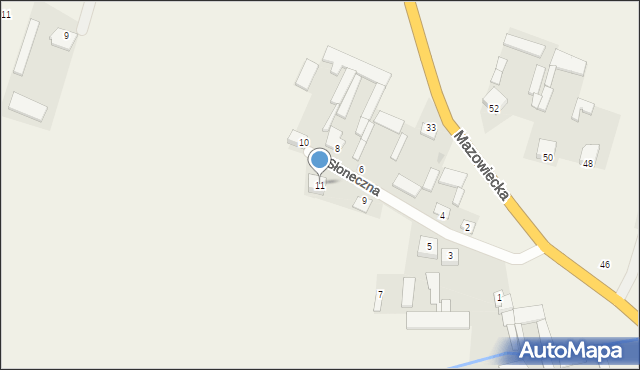 Podnieśno, Słoneczna, 11, mapa Podnieśno