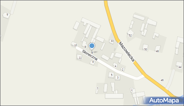 Podnieśno, Słoneczna, 6, mapa Podnieśno